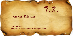Tomka Kinga névjegykártya